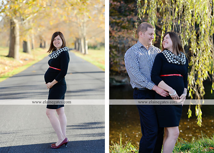 Mechanicsburg Central PA portrait photographer maternity outdoor path trees grass water stream creek kiss holding hands pillow sonogram belly rings jm 1