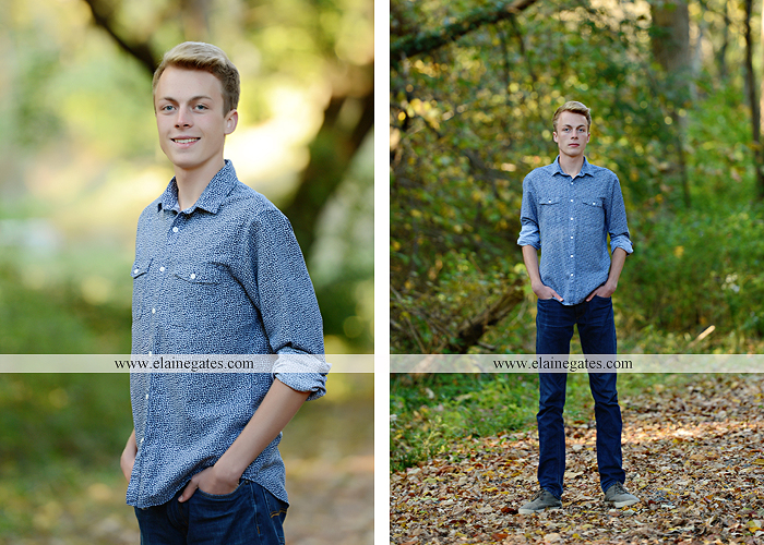 Mechanicsburg Central PA senior portrait photographer outdoor guy male stone wall ivy mums stairs wooden bridge trees grass door leaves path jg 5