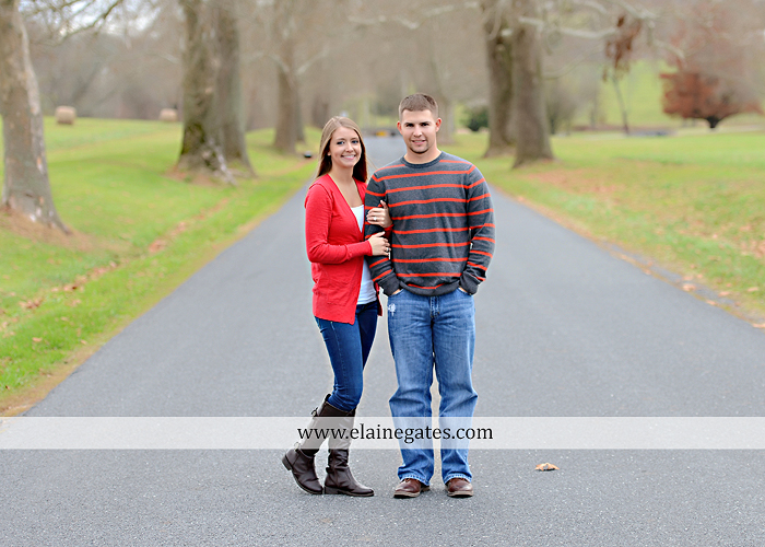 Mechanicsburg Central PA engagement portrait photographer outdoor field road path fall autumn water creek stream rings kiss hugs holding hands mr 1