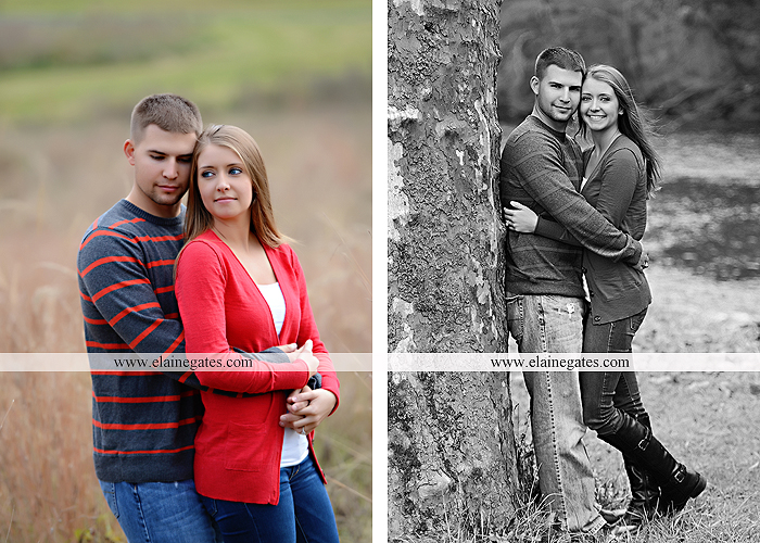 Mechanicsburg Central PA engagement portrait photographer outdoor field road path fall autumn water creek stream rings kiss hugs holding hands mr 2