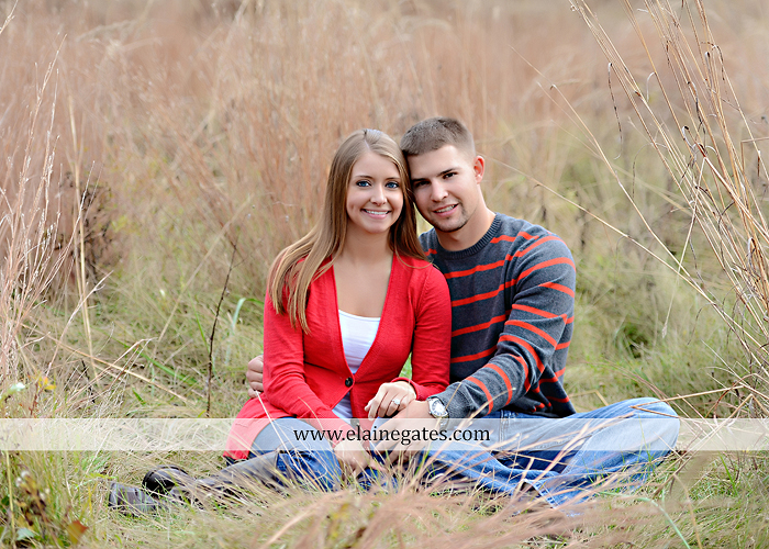 Mechanicsburg Central PA engagement portrait photographer outdoor field road path fall autumn water creek stream rings kiss hugs holding hands mr 6