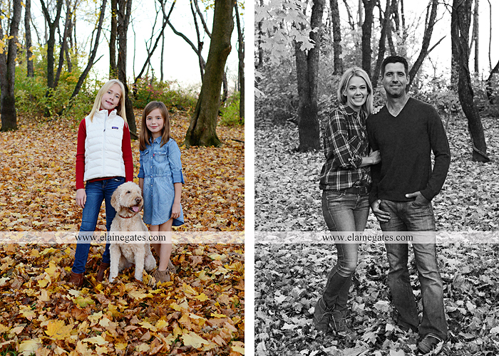 Mechanicsburg Central PA family portrait photographer outdoor girls daughters sisters dog husband wife mother father wood pile leaves trees eg 4