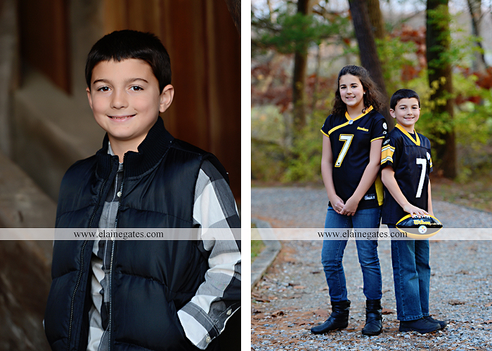 Mechanicsburg Central PA kids children portrait photographer outdoor boy girl brother sister water creek stream covered bridge messiah college leaves rocks wooden beams pittsburgh steelers path lg 7