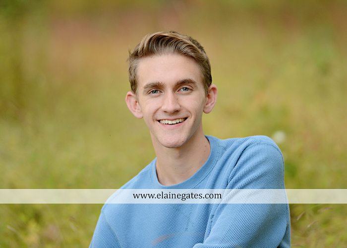 Mechanicsburg Central PA senior portrait photographer outdoor guy male formal trees grass field rustic barn fence pond water bench stump dw 10