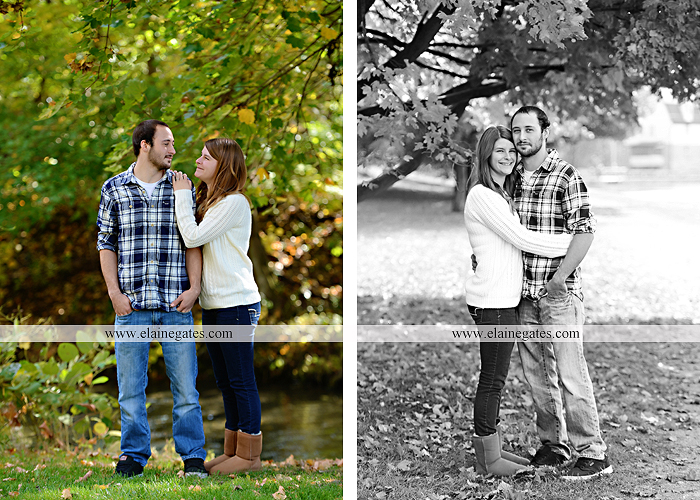 Mechanicsburg Central PA engagement portrait photographer outdoor boiling springs lake water grass trees leaves gazebo ducks ivy stone wall path heart wreath ra 3