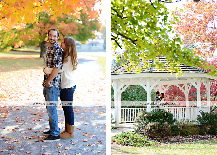 Mechanicsburg Central PA engagement portrait photographer outdoor boiling springs lake water grass trees leaves gazebo ducks ivy stone wall path heart wreath ra 6
