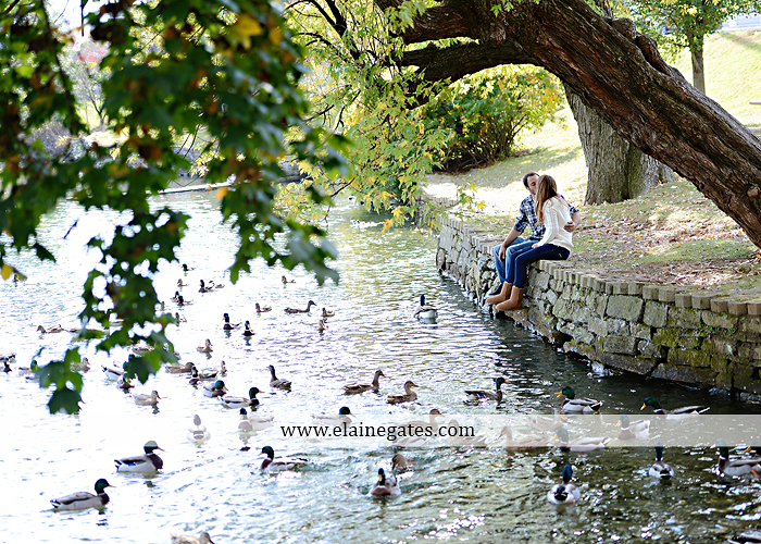 Mechanicsburg Central PA engagement portrait photographer outdoor boiling springs lake water grass trees leaves gazebo ducks ivy stone wall path heart wreath ra 7