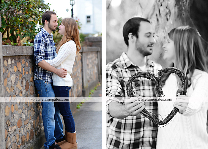 Mechanicsburg Central PA engagement portrait photographer outdoor boiling springs lake water grass trees leaves gazebo ducks ivy stone wall path heart wreath ra 9