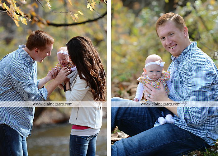 Mechanicsburg Central PA family portrait photographer outdoor baby girl daughter mother father grass trees water stream creek field leaves rm 09