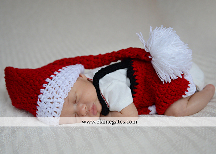 Mechanicsburg Central PA newborn baby portrait photographer girl sleeping indoor blanket bow knit hat mother father bowl basket tutu je 3