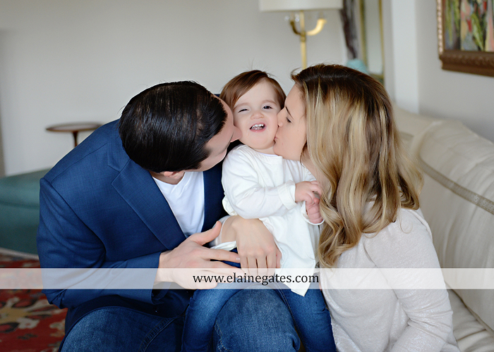 Mechanicsburg Central PA baby child portrait photographer girl indoor chair mother father dog family rug kiss couch js 2