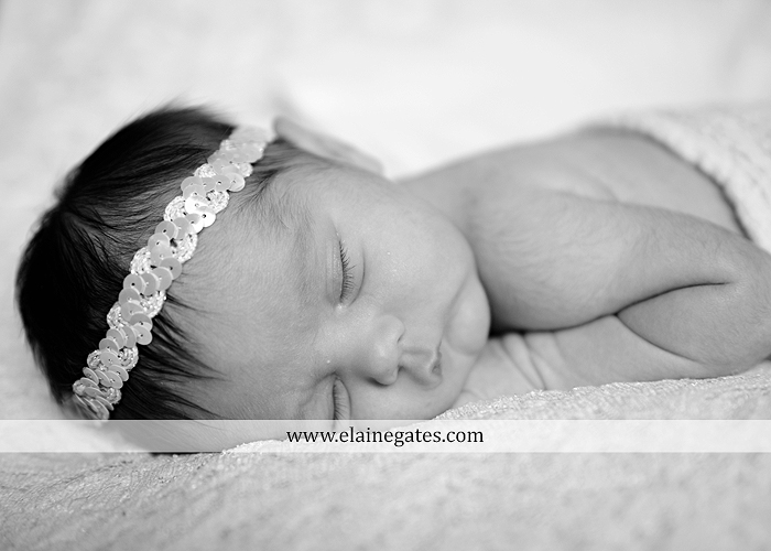 Mechanicsburg Central PA newborn baby portrait photographer girl sleeping indoor blanket sister bow hand fingers feet kiss km 5