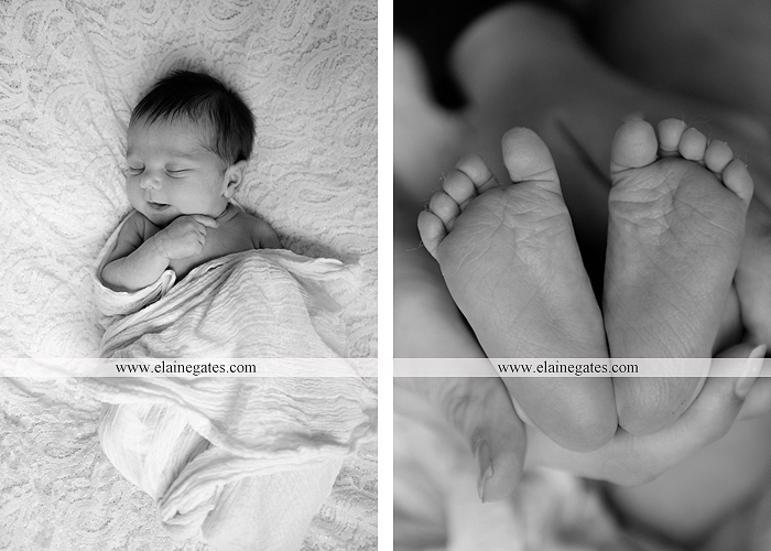 Mechanicsburg Central PA newborn baby portrait photographer girl sleeping indoor blanket sister bow hand fingers feet kiss km 8