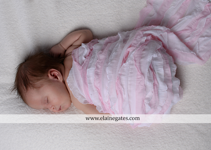 Mechanicsburg Central PA newborn baby portrait photographer girl sleeping indoor blanket bow knit hat pail bowl chair dp 04