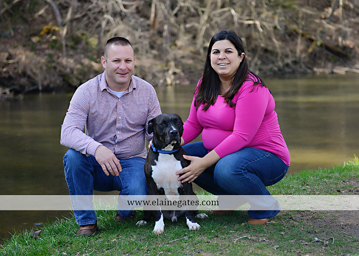 Mechanicsburg Central PA portrait photographer maternity outdoor road field grass trees water stream creek dog holding hands dp 3
