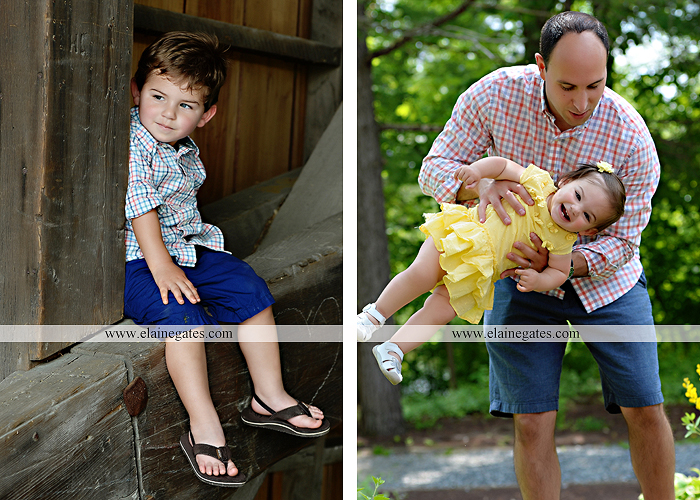 Mechanicsburg Central PA family portrait photographer outdoor children kids mother father grass trees water stream creek rocks covered bridge messiah college wildflowers wooden beams sf10
