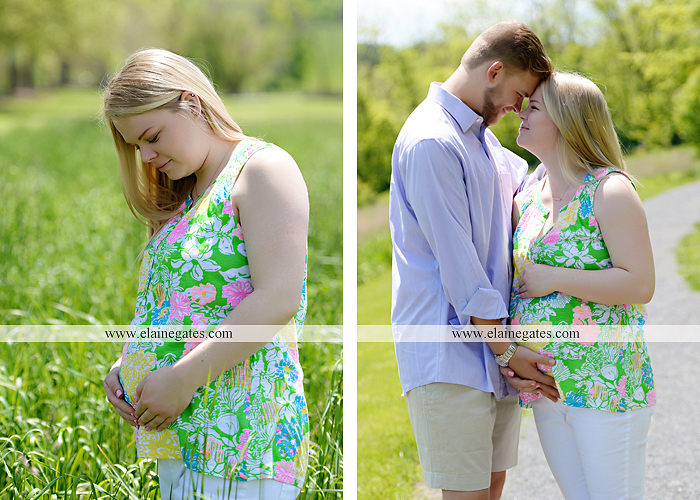 Mechanicsburg Central PA portrait photographer maternity outdoor field road tree water stream creek path holding hands hug kiss ole miss  baby bump cp 7