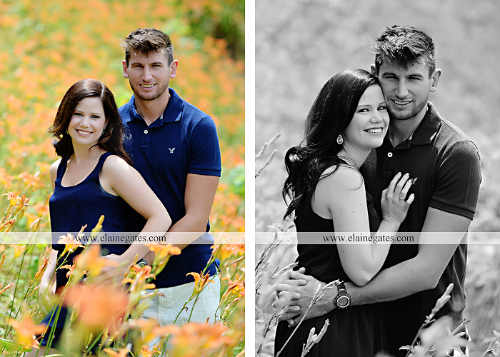 Mechanicsburg Central PA engagement portrait photographer outdoor orchard vineyard trees wildflowers fence field wood wall hug kiss holding hands mustang car aw 04