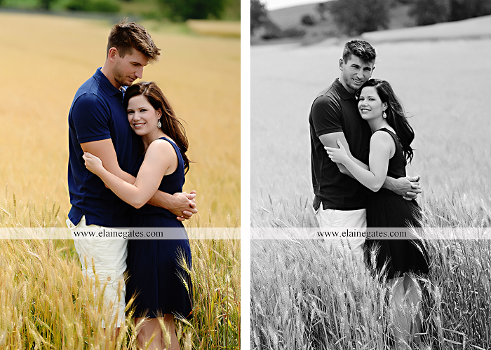 Mechanicsburg Central PA engagement portrait photographer outdoor orchard vineyard trees wildflowers fence field wood wall hug kiss holding hands mustang car aw 12