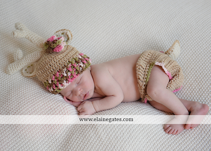 Mechanicsburg Central PA newborn baby portrait photographer girl sleeping blanket knit hat bow pink jb 12