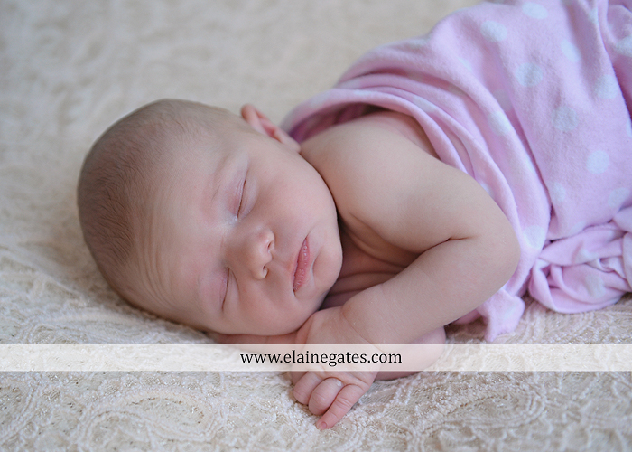 Mechanicsburg Central PA newborn baby portrait photographer girl sleeping blanket knit hat bow pink jb 14
