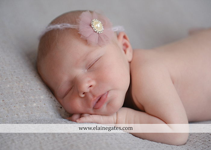 Mechanicsburg Central PA newborn baby portrait photographer girl sleeping blanket knit hat bow pink jb 19
