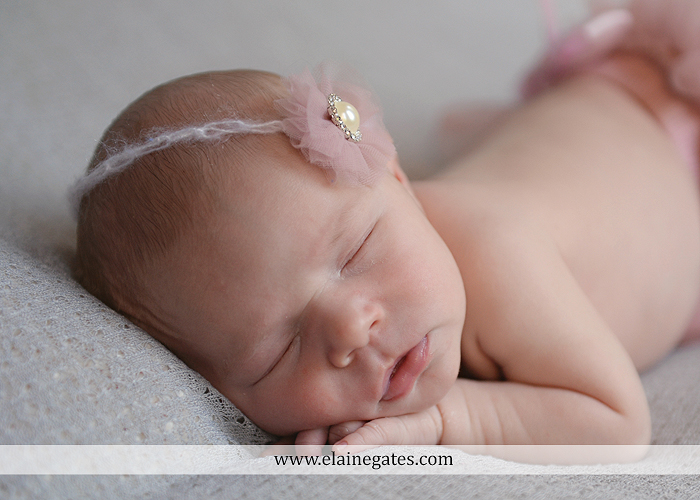 Mechanicsburg Central PA newborn baby portrait photographer girl sleeping blanket knit hat bow pink jb 20
