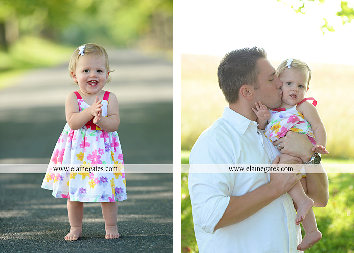 Mechanicsburg Central PA baby child portrait photographer girl outdoor family mom dad daughter road trees grass kiss stuffed animal field jt 3