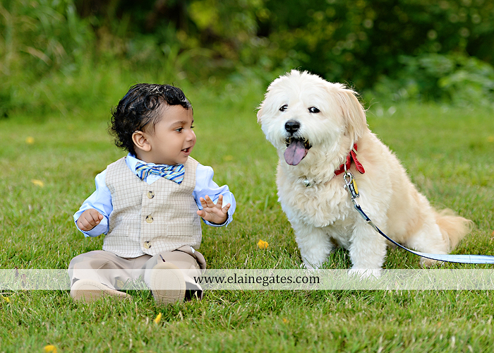 Mechanicsburg Central PA baby child portrait photographer boy outdoor family mom dad mother father grass dog trees field covered bridge messiah college kiss sj02