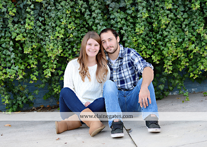 Mechanicsburg Central PA engagement portrait photographer outdoor boiling springs lake water grass trees leaves gazebo ducks ivy stone wall path heart wreath ra 8