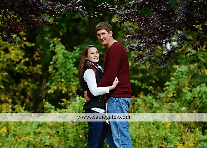 Mechanicsburg Central PA engagement portrait photographer outdoor fence field path fall water creek stream grass rocks shore kiss hug lb 4