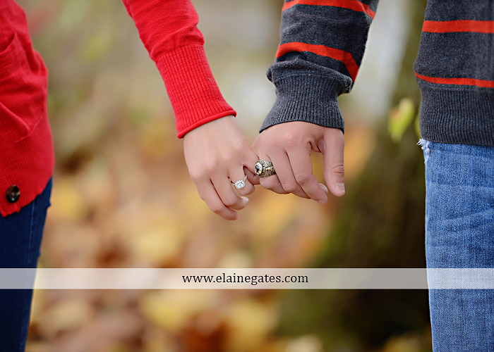 Mechanicsburg Central PA engagement portrait photographer outdoor field road path fall autumn water creek stream rings kiss hugs holding hands mr 8