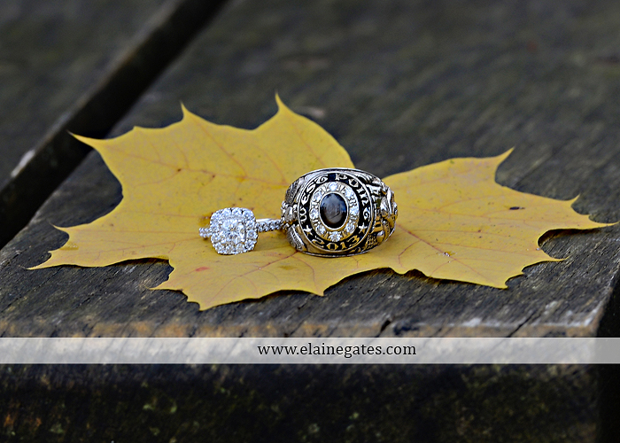 Mechanicsburg Central PA engagement portrait photographer outdoor field road path fall autumn water creek stream rings kiss hugs holding hands mr 9