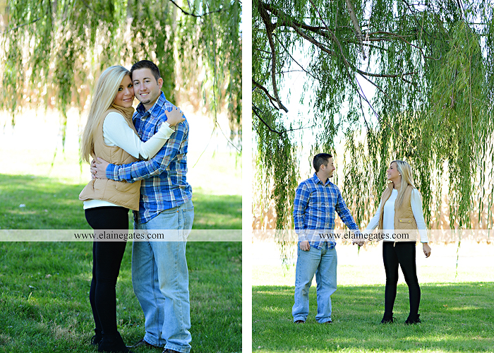 Mechanicsburg Central PA engagement portrait photographer outdoor trees corn field kiss dog dock water pinchot state park canoes ring leaves path grass kt 01