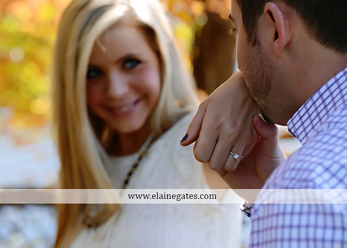 Mechanicsburg Central PA engagement portrait photographer outdoor trees corn field kiss dog dock water pinchot state park canoes ring leaves path grass kt 10