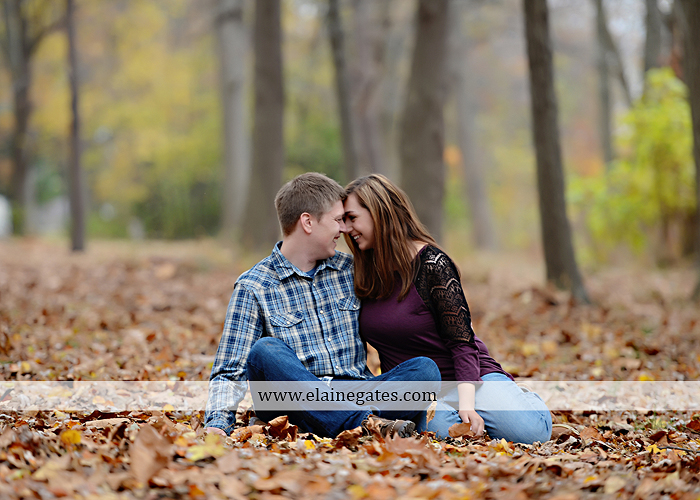 Mechanicsburg Central PA engagement portrait photographer outdoor water river trees leaves rocks dog path pumpkins covered bridge steps stone barn kiss kg 03