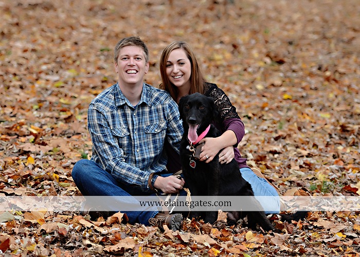 Mechanicsburg Central PA engagement portrait photographer outdoor water river trees leaves rocks dog path pumpkins covered bridge steps stone barn kiss kg 04