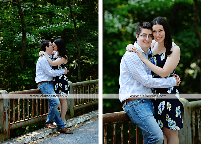 Mechanicsburg Central PA engagement portrait photographer outdoor water stream creek trees path bridge covered bridge messiah college hug kiss tt 6