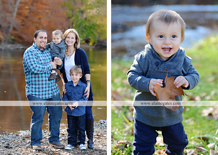 Mechanicsburg Central PA family portrait photographer outdoor boy brothers sons father mother husband wife road fence leaves water stream creek hay bale shore rocks es 04