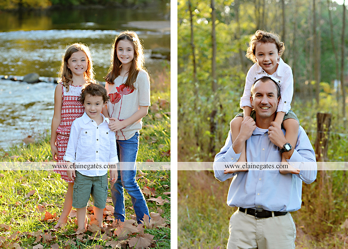 Mechanicsburg Central PA family portrait photographer outdoor children boy girls son daughters mother father husband wife grass road fence water stream creek leaves fall mf 15