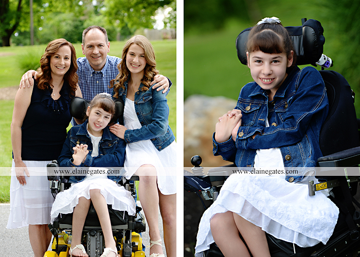 Mechanicsburg Central PA family portrait photographer outdoor children daughters sisters mother father grass trees road wheelchair hug kiss dk 11