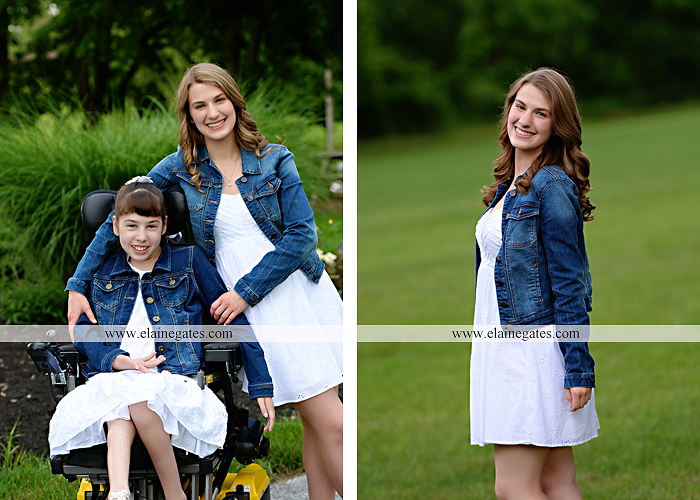 Mechanicsburg Central PA family portrait photographer outdoor children daughters sisters mother father grass trees road wheelchair hug kiss dk 13