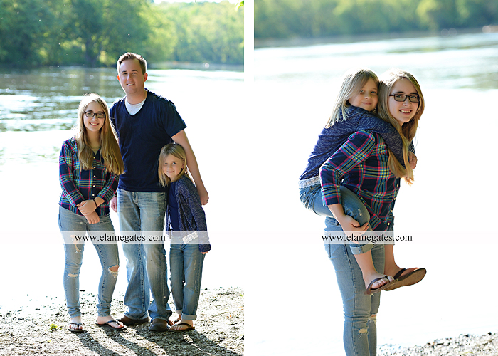 Mechanicsburg Central PA family portrait photographer outdoor children girls sisters mother father mom dad grass path water creek stream shore trees woods steps flowers sb 09