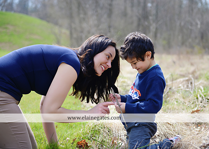 Mechanicsburg Central PA kids children portrait photographer outdoor boy mother grass field water creek stream kiss hug family rocks lh 5