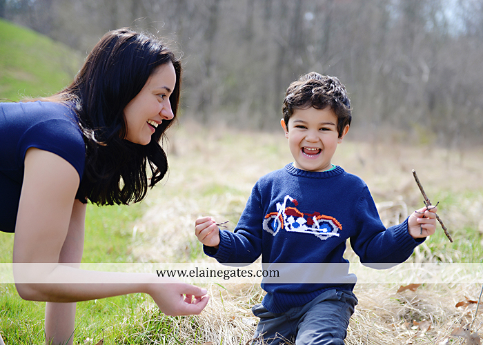 Mechanicsburg Central PA kids children portrait photographer outdoor boy mother grass field water creek stream kiss hug family rocks lh 6