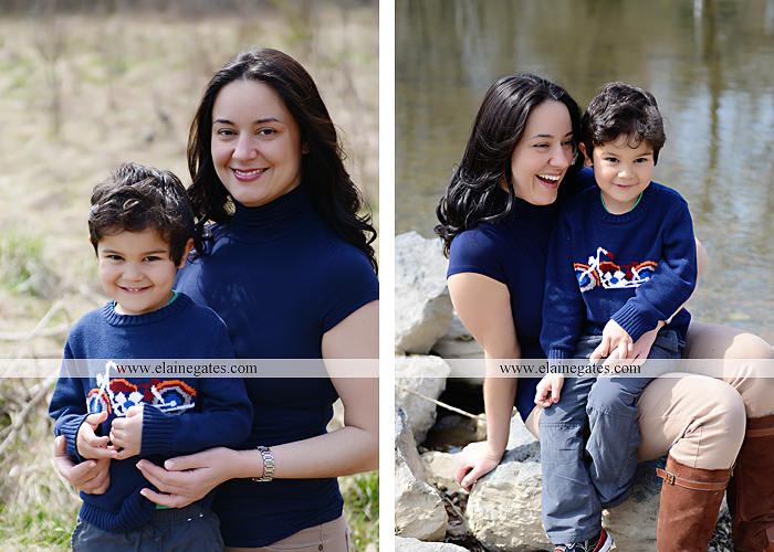 Mechanicsburg Central PA kids children portrait photographer outdoor boy mother grass field water creek stream kiss hug family rocks lh 7