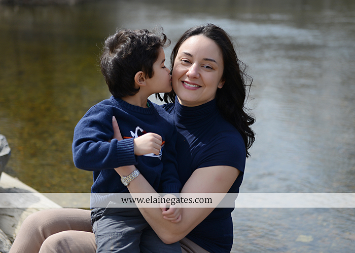 Mechanicsburg Central PA kids children portrait photographer outdoor boy mother grass field water creek stream kiss hug family rocks lh 8