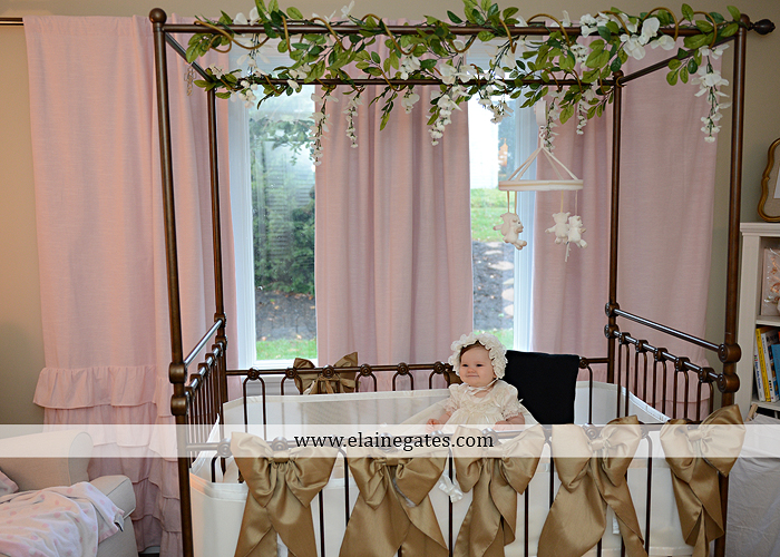 Mechanicsburg Central PA newborn baby portrait photographer girl indoor chair mother father dog quilt bed crib dress dj 5