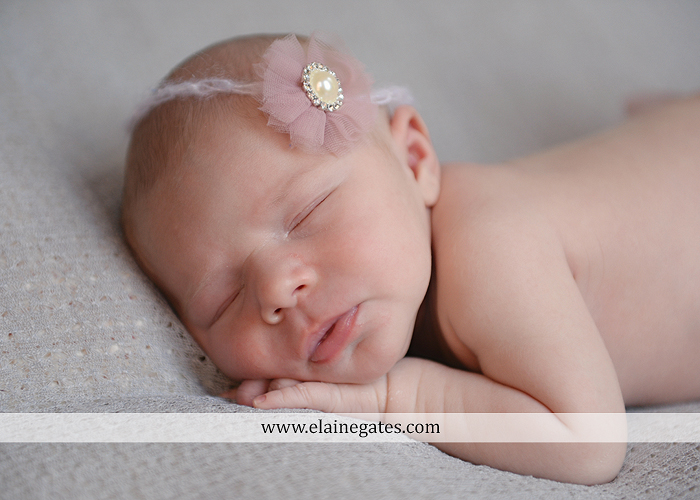 Mechanicsburg Central PA newborn baby portrait photographer girl sleeping blanket knit hat bow pink jb 19