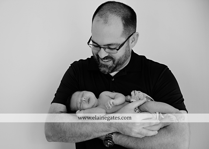 Mechanicsburg Central PA newborn baby portrait photographer girl sleeping indoor blanket bow knit hat mother father dog sonogram q 12